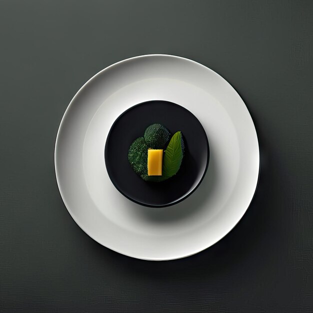 Photo minimalist plate of vegan food