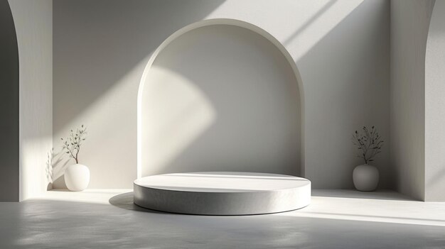 A minimalist podium designed to showcase products