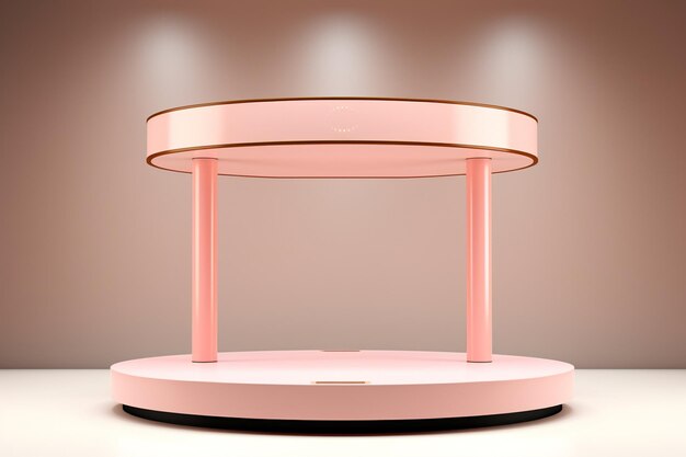 Minimalist podium in soft colour rendering