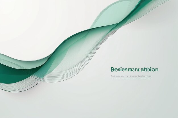 Photo minimalist presentation background with green wavy lines design