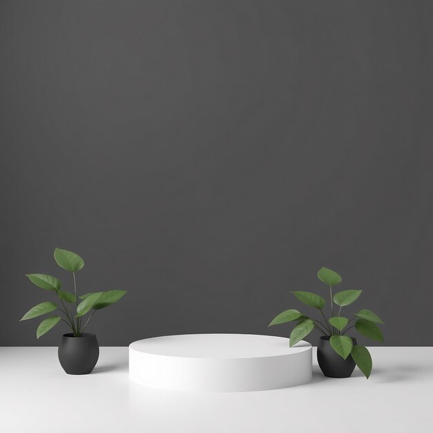 Photo minimalist product display with plants