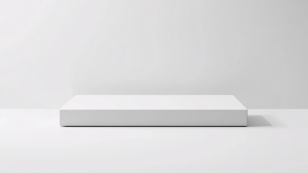 A minimalist product podium featuring a sleek rectangular platform with a matte finish