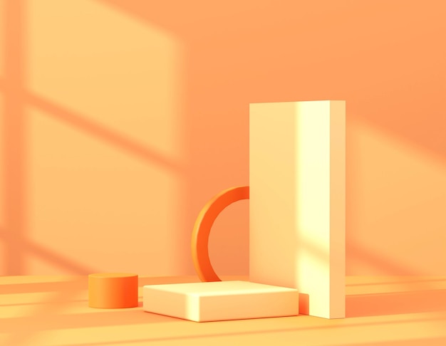 Minimalist product stand concept in 3D render