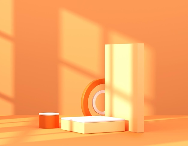 Minimalist product stand concept in 3D render