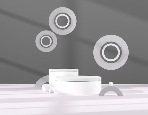 Minimalist product stand concept in 3D render