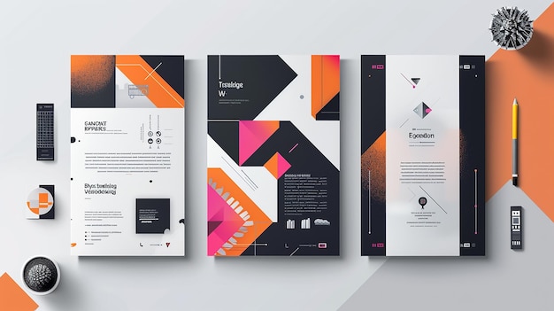 Photo minimalist and professional modern corporate flyer design template set for effective business promot