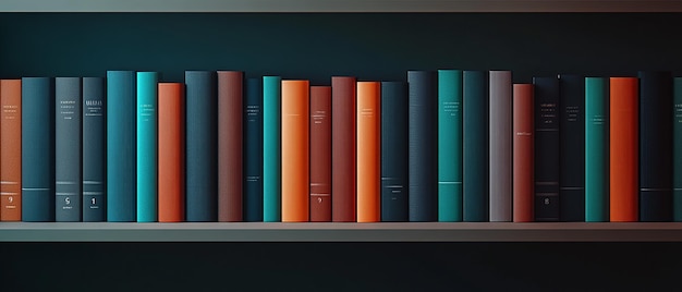 Minimalist Realistic Books on a Sleek Modern Shelf