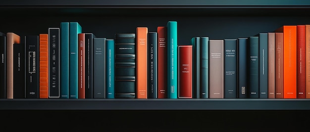 Minimalist Realistic Books on a Sleek Modern Shelf