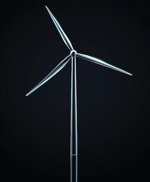 Photo minimalist rendering of a futuristic wind turbine