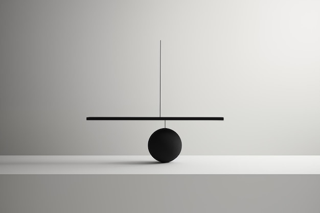 A minimalist representation of balance and asymmetry where negative space plays a vital role