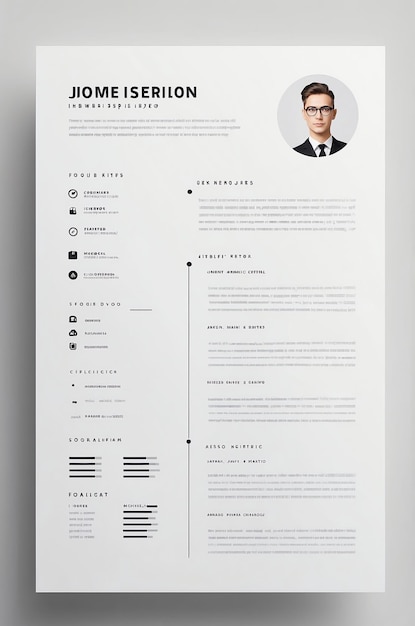 Photo minimalist resume image with stylish design