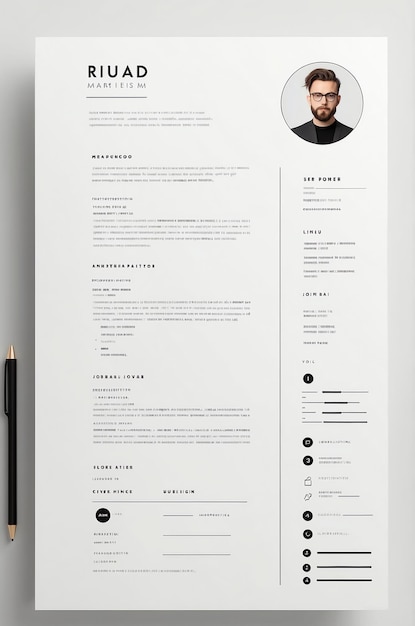 Photo minimalist resume image with stylish design