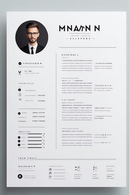 Photo minimalist resume image with stylish design