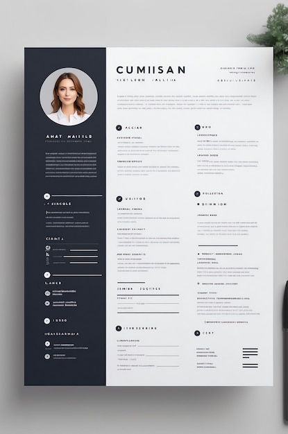 Photo minimalist resume image with stylish design