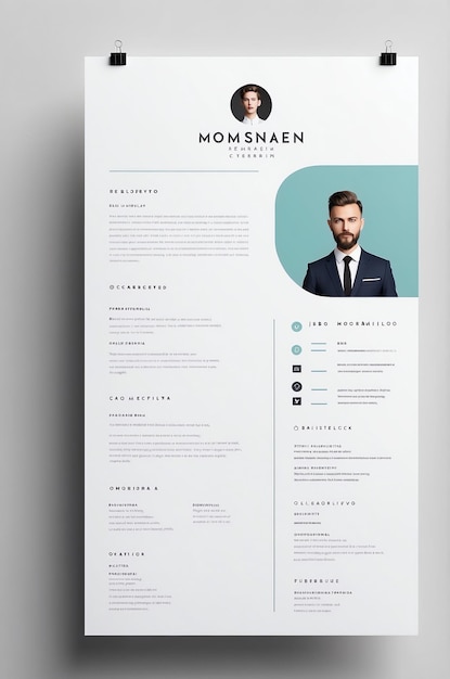 Photo minimalist resume image with stylish design