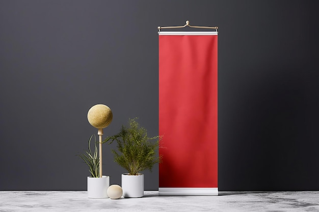 Minimalist Roll Up Banner Mockup Generative AI