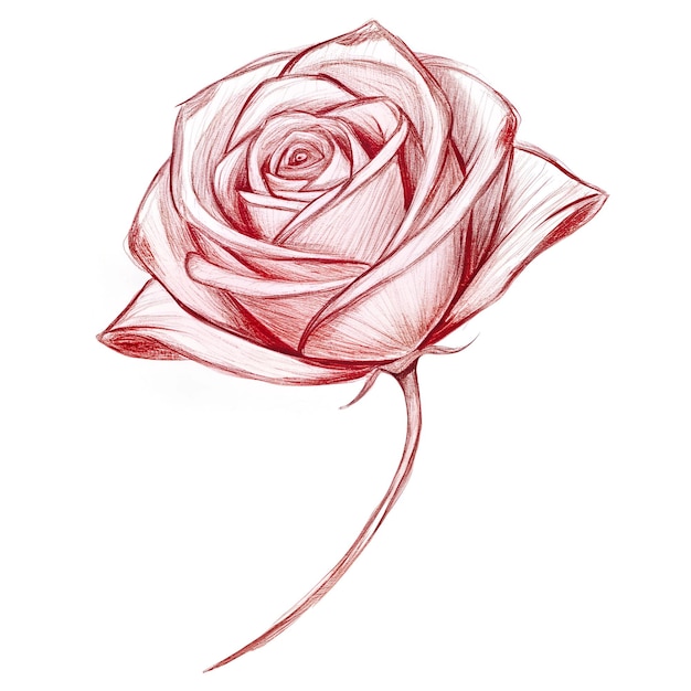 Minimalist rose flower Line Sketch