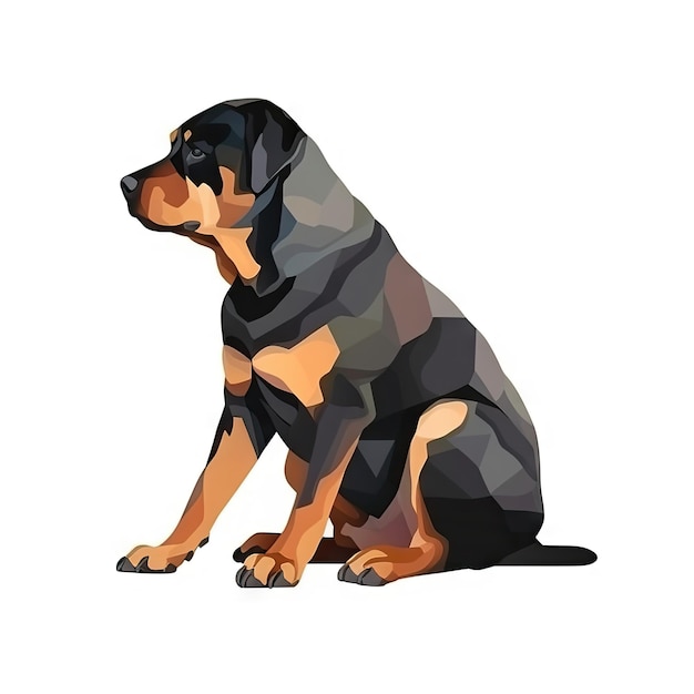 Minimalist Rottweiler Watercolor Painting on Soft Pastel Background