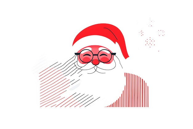 Photo minimalist santa sticker design on white background