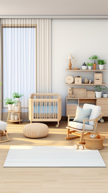 minimalist Scandinavian nursery with luxury elements