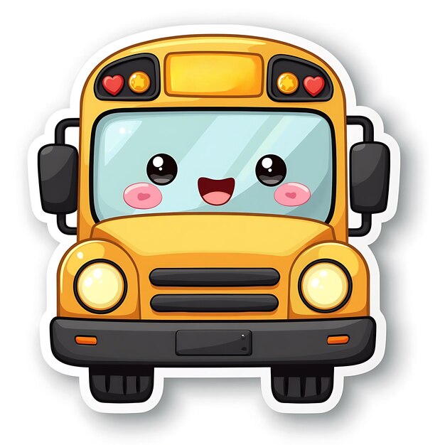 Photo minimalist school bus sticker design is a simple and versatile home illustration