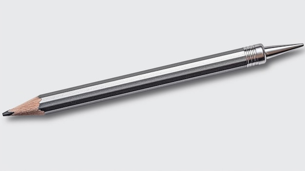 Minimalist silver colored drop action pencil or ballpoint