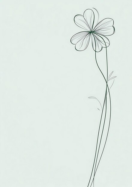 Photo minimalist single line shamrock illustration