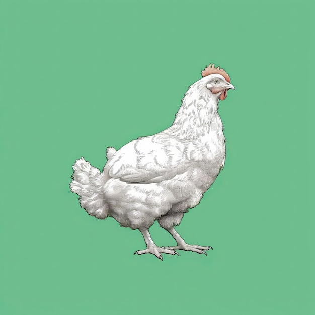 Minimalist Sketch Of Chicken Before A Cloud In 8k Quality