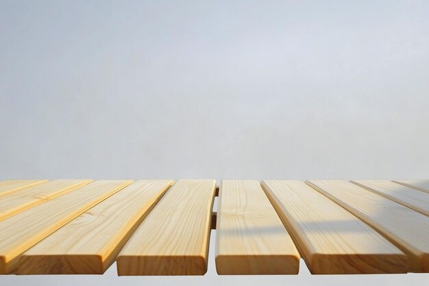 Photo minimalist solid wood table surface with soft lighting