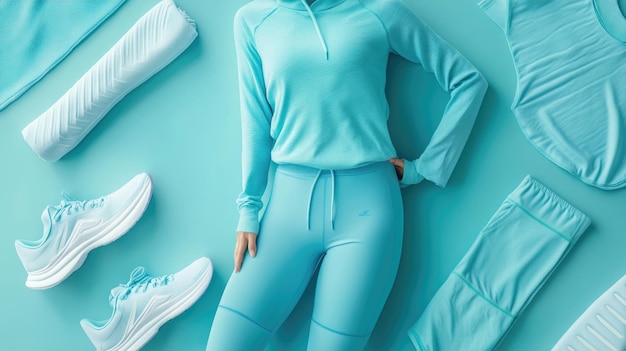 Photo minimalist sports apparel mockup on clean background for detailed showcase