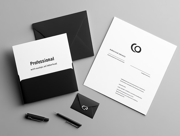 Minimalist Stationery Mockup with Envelope