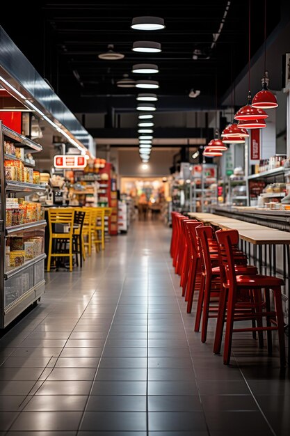 a minimalist style supermarket interior