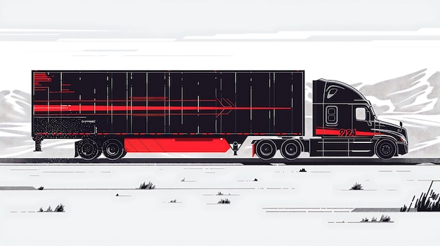 Photo minimalist truck illustration highlighting the sleek appearance and modern design