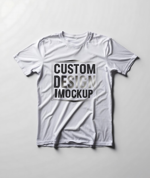 Photo minimalist tshirt mockup with editable design