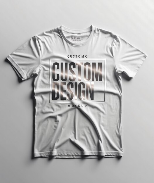 Photo minimalist tshirt mockup with editable design