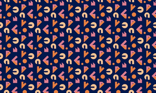 Minimalist Typography Design Geometric Shapes Seamless Pattern for Wallpaper Background