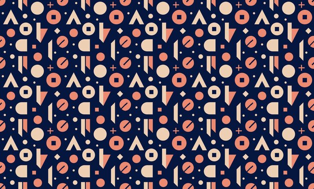 Minimalist Typography Design Geometric Shapes Seamless Pattern for Wallpaper Background