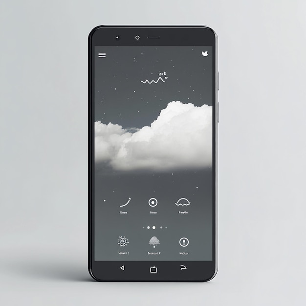 A minimalist UI for a weather app with clear icons and intuitive design