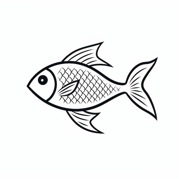 Minimalist Vector Line Illustration Of Fish Cultural Symbolism And Handdrawn Animation