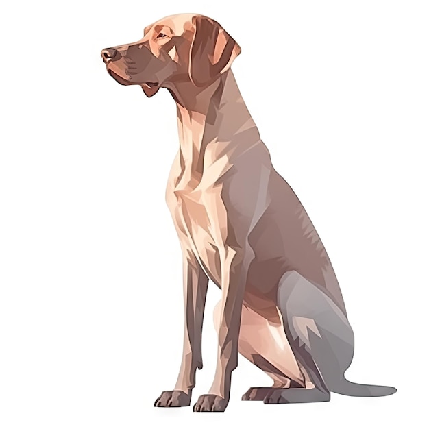 Minimalist Watercolor Painting of a Vizsla Dog in Soft Pastel Colors on White Background