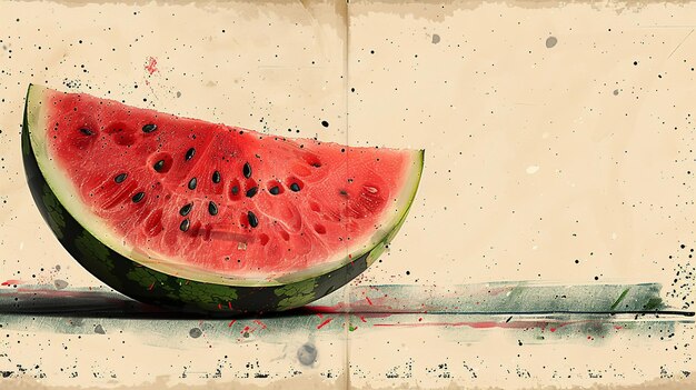 Minimalist Watermelon Day Poster with Abstract Art Perfect for Summer Celebration Designs