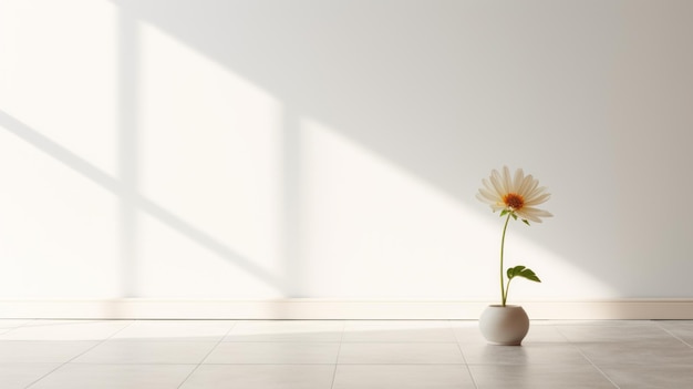 Minimalist White Flower In Vase A Sunlit Masterpiece