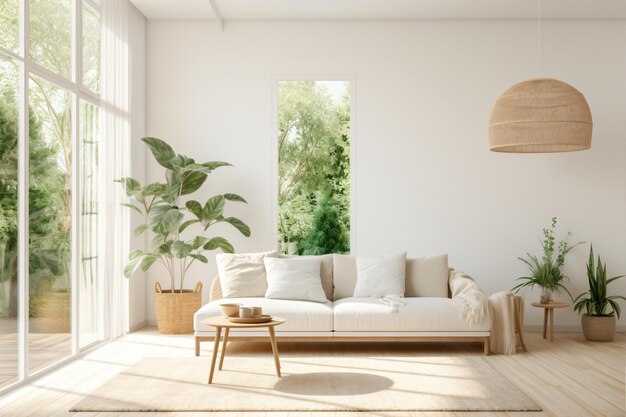 minimalist white living room with white walls