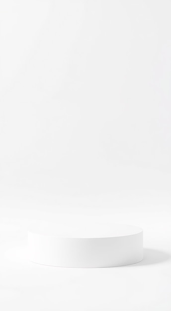 Photo minimalist white podium for product display on a white background