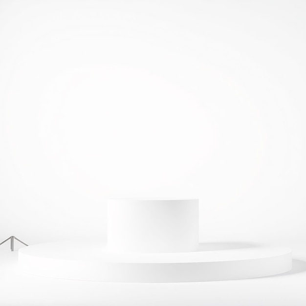 Photo minimalist white round platform podium