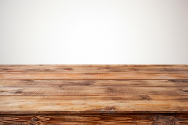 Minimalist White Space A Captivating Empty Wooden Table