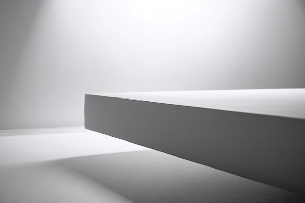 Photo minimalist white surface with subtle lighting for product display