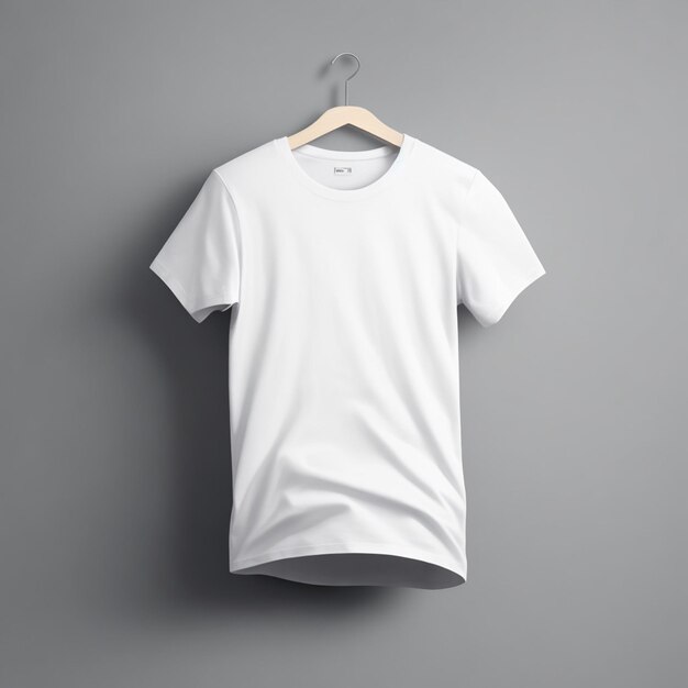 Minimalist White Tshirt Mockup on Grey Background AIGenerated