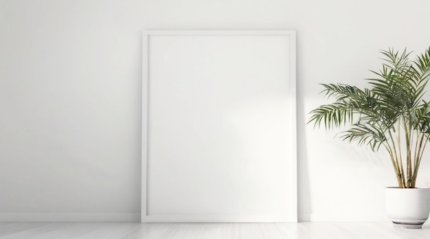 minimalist white walls and Potted Plant On White Background