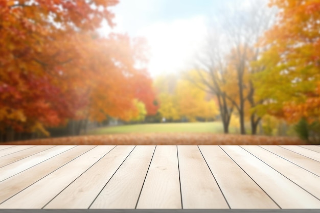 Minimalist White Wooden Tabletop with Blurred White Kitchen Background AI Generated